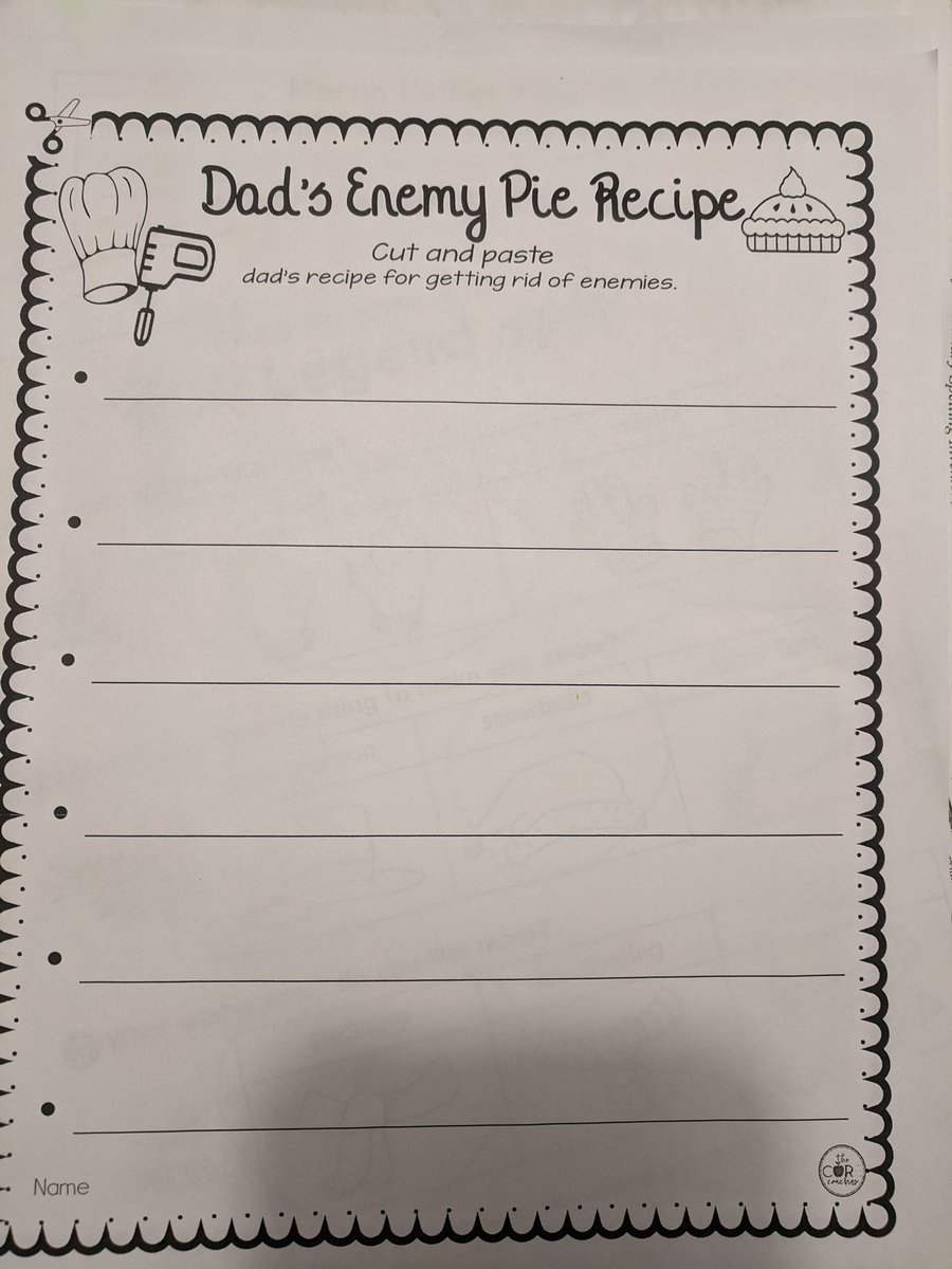 If anyone needs a to-do list template for dad, I just got this gem from my son's unfinished classwork: