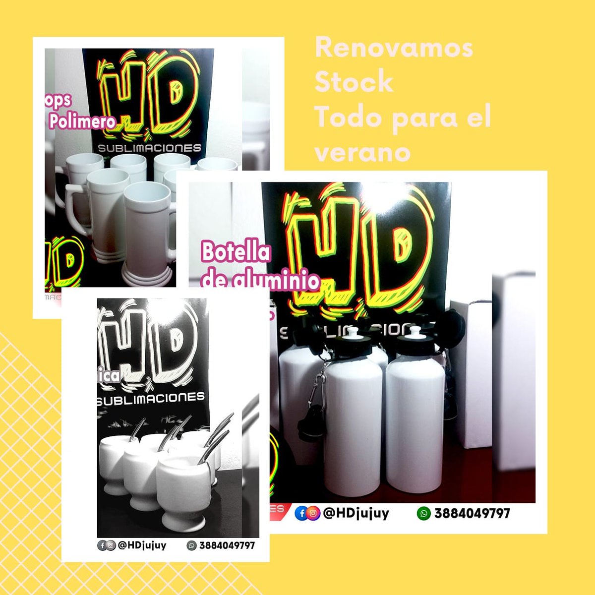 JujuyHd's tweet photo. Todo para el verano Chops cerveceros, remeras, musculosas, botellas de agua y más... #Verano2021 https://t.co/hA6kHMCAHf
