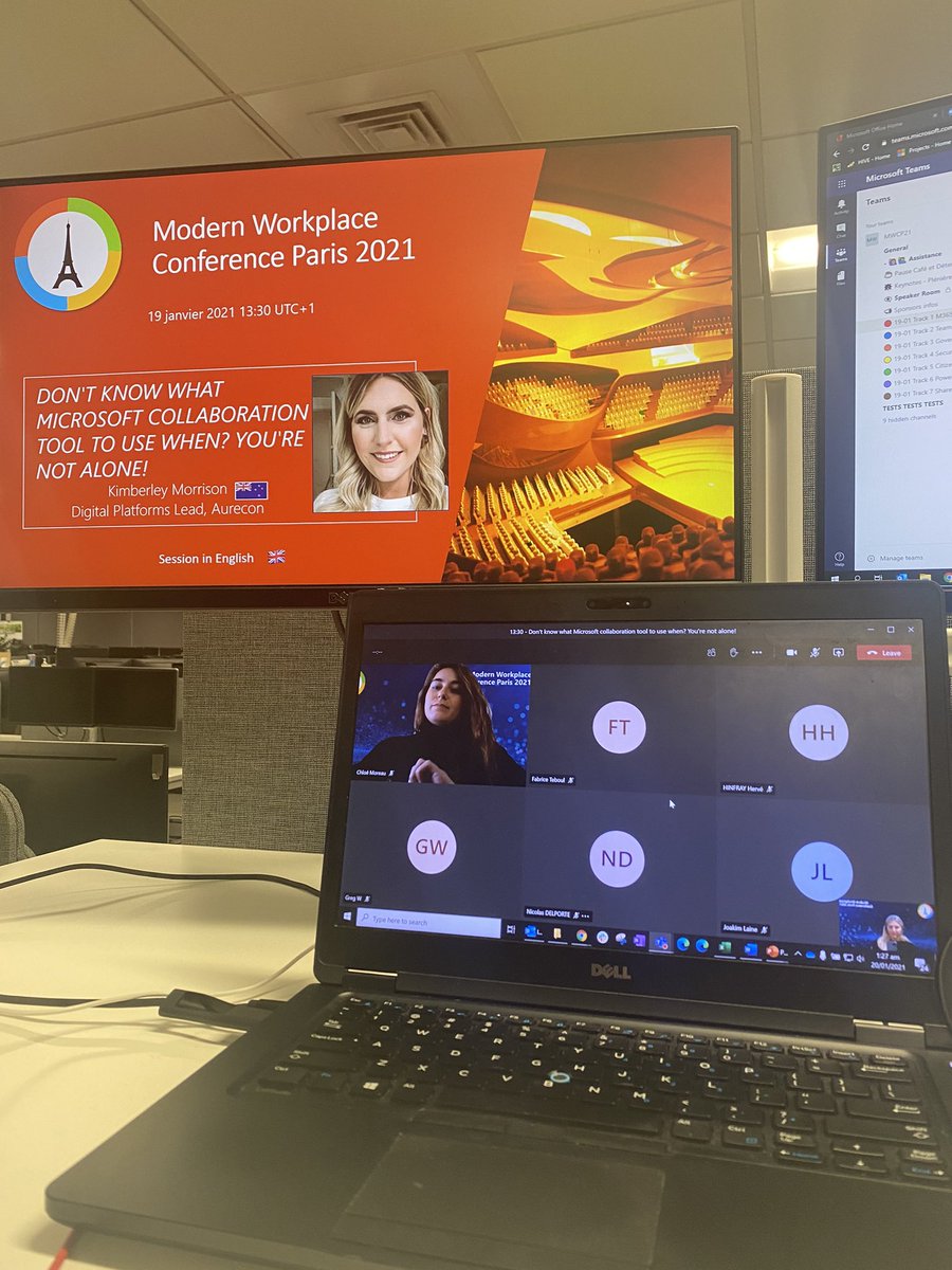 kmorry19's tweet photo. Kicking off my next session at #MWCP21 join me as we talk about #Microsoft #collaboration tools https://t.co/f9oqQ2bfAO