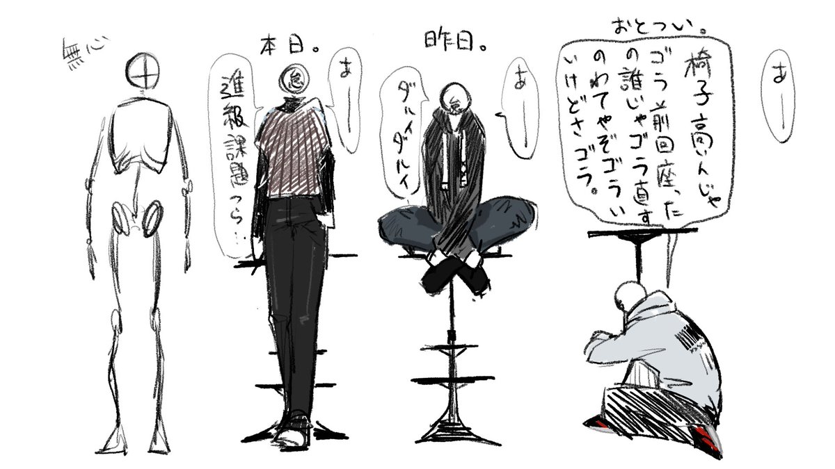 一昨日になって初めて椅子の高さ直すという怠惰さ。そしてさほど下げなかった。めんどくさくて。 