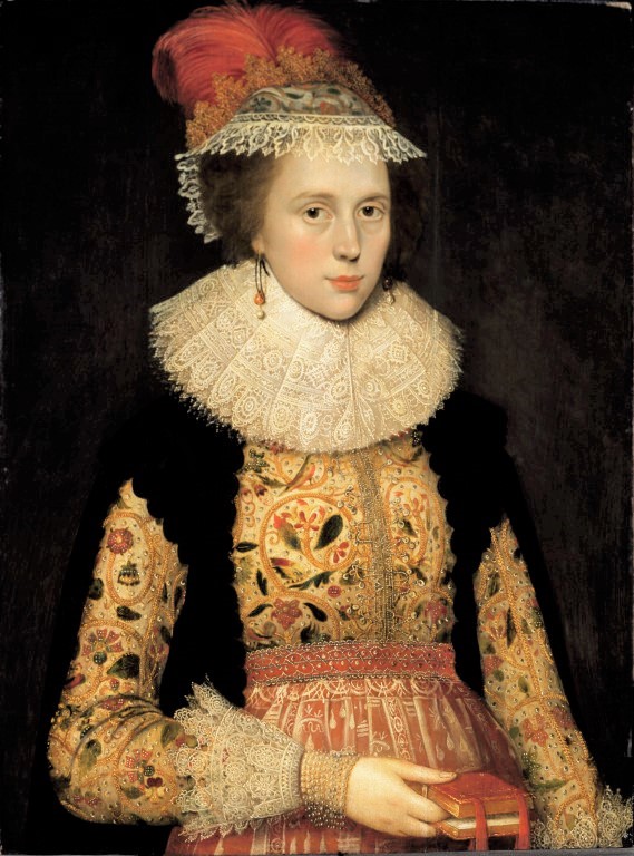 Died on this day in 1636, in London, the very fine Flemish portrait painter Marcus Gheeraerts. Here Margaret Layton, marking her place in her book as she sits to be painted.