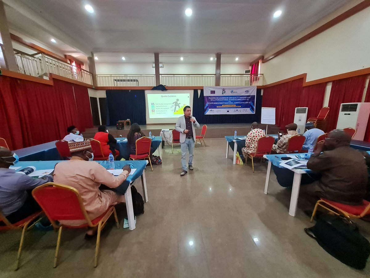 EU_SDGN's tweet photo. Ongoing is the "training on Leadership and Quality Management Skills" #LEADQ for State Independent Electoral Commissions of Nigeria (SIECs).
#EU4DemocracyNG
@EUinNigeria @ECESeu @YIAGA @PLACNG @NIPSS3 @cleenfoundation @IPCng @imesoimeso @TAFNigeria1 @CCDNigeria @womenfundng https://t.co/9mf6KyXJA6