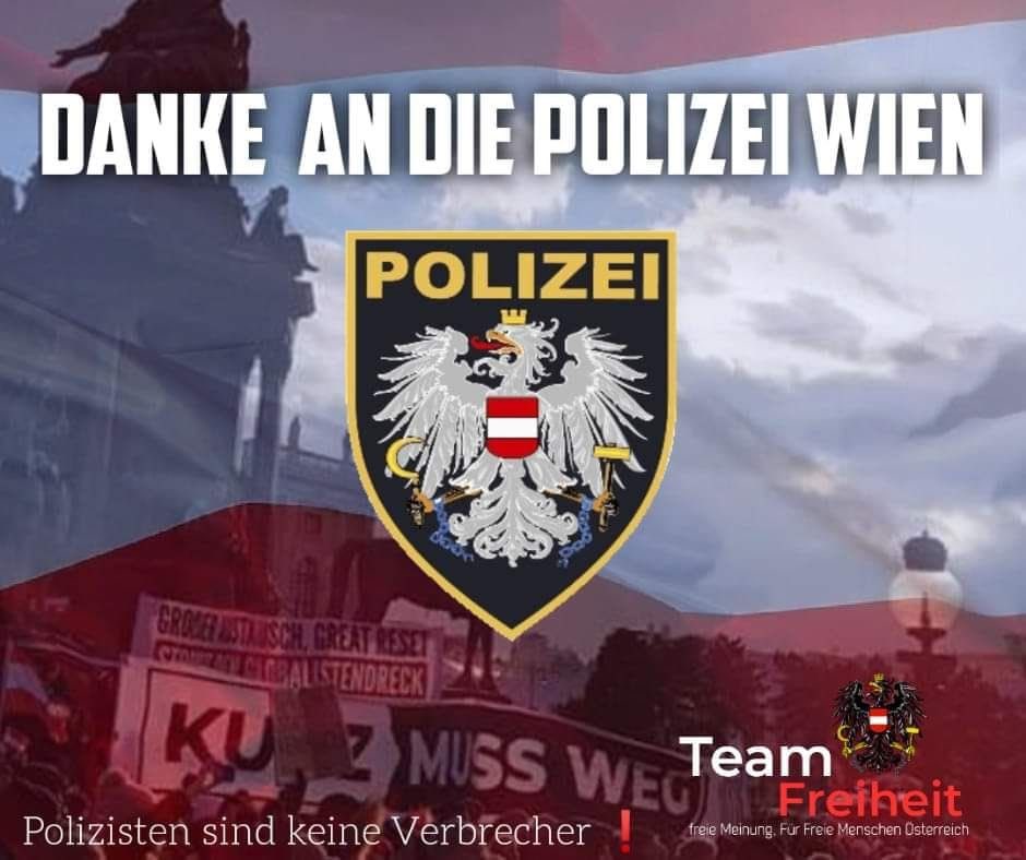 deutsch365's tweet photo. ❌❌🇦🇹🇦🇹 Liebe Polizei 🇦🇹 danke, die meisten von euch sind wahre Patrioten und #WirDasVolk danken euch von Herzen für euren Mut
❌❌🇦🇹🇦🇹 https://t.co/tmQ0co5dK8