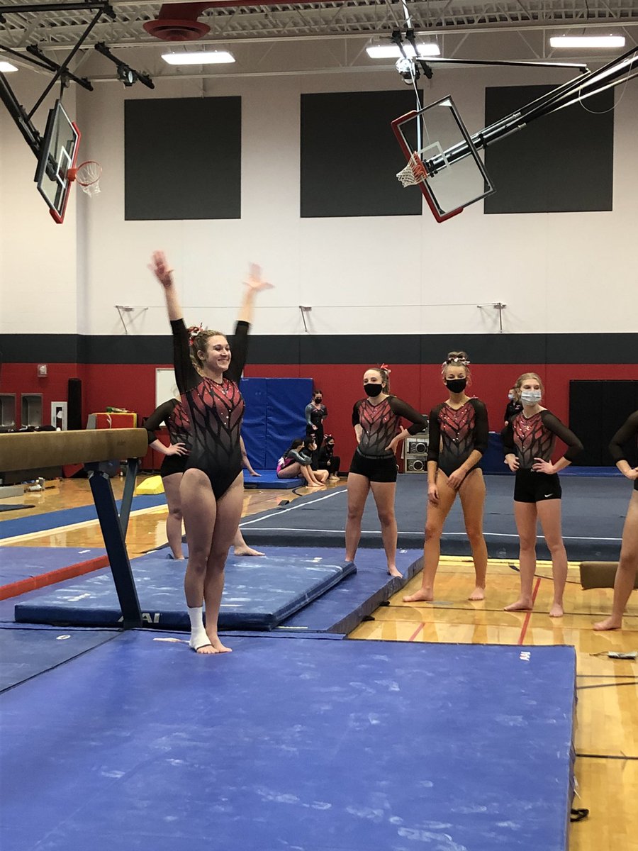 Ships Gymnastics Senior Tatum Bartow before Beam🚢Ships victorious over Sheboygan Combined! 128.8-117.2