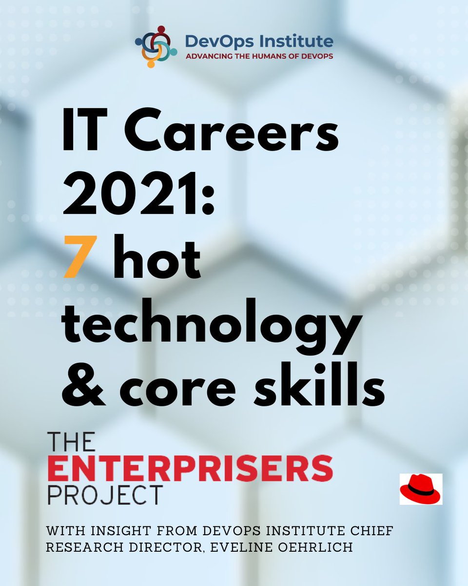 DEVOPSINST's tweet photo. With insight from DevOps Institute's Chief Research Director, @eoehrlich, @4enterprisers shares these 7 technology and core skills that you should focus on NOW to further your #DevOpsCareer. 👀💡
https://t.co/vVAbLHrQUp https://t.co/5V89RAOR1M