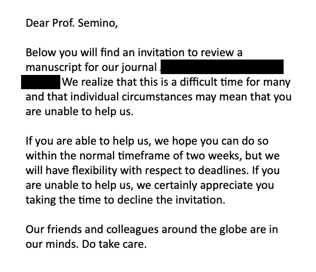 elenasemino's tweet photo. This could be the best worded journal review invitation I've ever received. https://t.co/qQ4dIC18pf