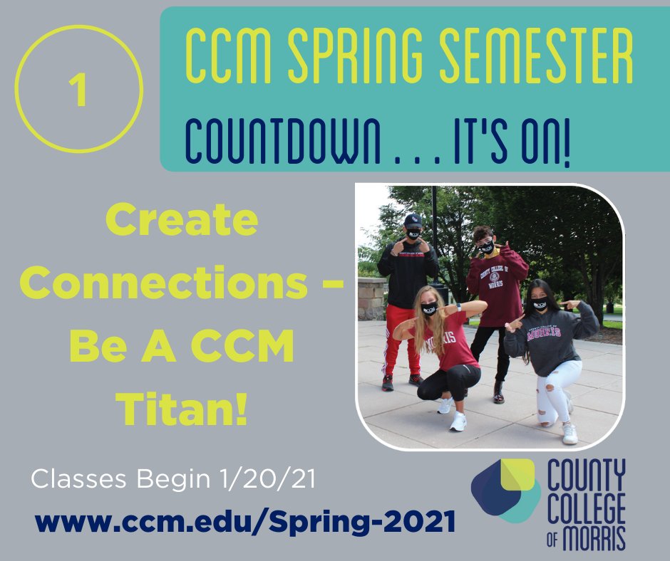 CCM_edu's tweet image. A strong foundation for success are the connections we make. Whether it’s building a professional network or creating lifelong friendships, @CCM_edu provides these opportunities.
Classes Begin on January 20. There’s Still Time.  ccm.edu/spring-2021
#enroll #SpringSemester2021