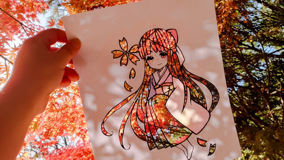 Erica__kirie's tweet photo. #画像4枚上げて200RT目指す 

切り絵と景色。
切り絵に写る木漏れ日が好きです☺️ https://t.co/t1znCHPlPM