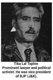 On 14 Sept 1989, Tika Lal Taploo was murdered by the JKLF in his home in Srinagar.On 4 Nov 1989 Nilkanth Ganjoo, a judge of Srinagar High court who had sentenced Maqbul Bhat to death, was shot dead by Jihadists near the High Court in  #Srinagar. #KashmiriPanditGenocide