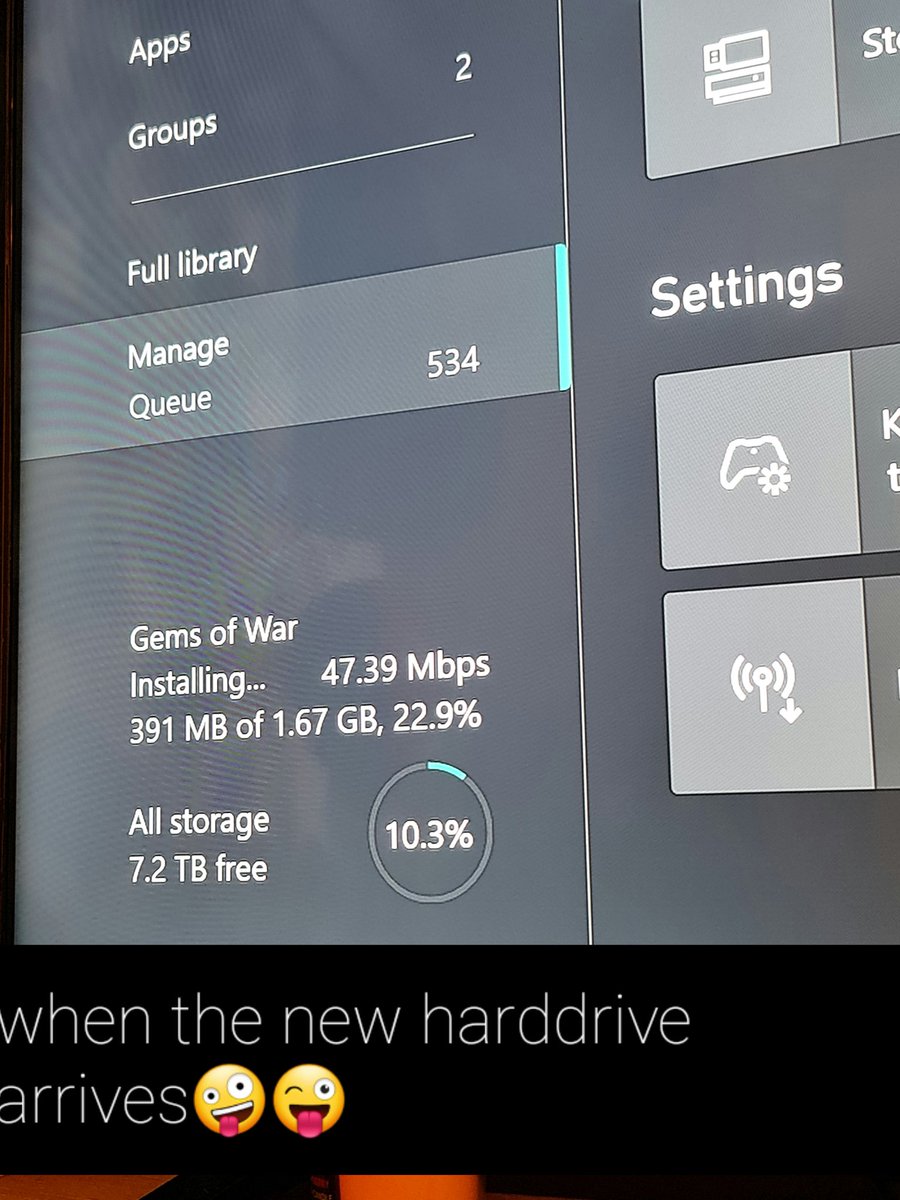 KevinW0307's tweet photo. This is gonna take a while #SupportSmallStreamers #SupportSmallStreams #gamers #newharddrive #XboxSeriesX #Xbox https://t.co/gLsTcEXJPj