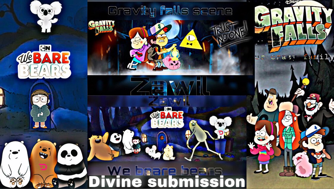 OnZawil's tweet photo. My divine 2021 submission 🤩 I have it all I got 

- Like ❤️
- retweet ♻️
- Tag divine designers and @DvnGGs 
- #WeAreDivine 
( cartoon theme Gravity Falls X We bear bears) Let's go boys #DivineZawil ❤️🔥 https://t.co/nqM7YNZ1vr