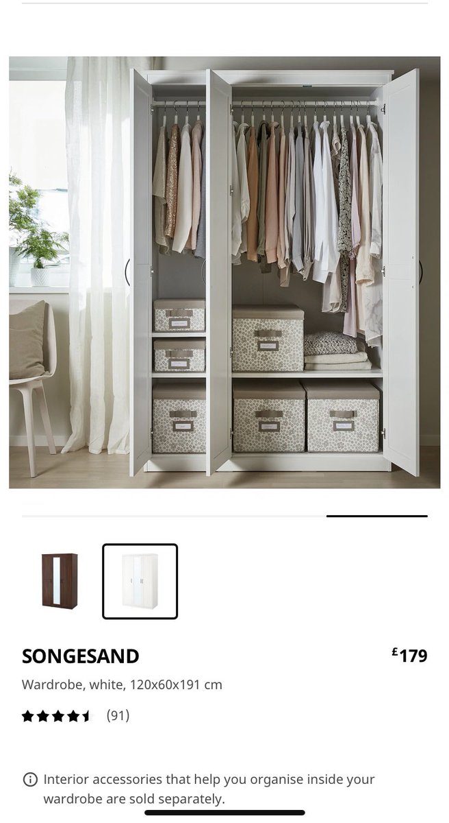 MrsAshTav's tweet photo. @IKEAUK Trying to find extra shelving for the Songesand wardrobe online, but it only comes up compatible for the Pax brand.
Does the Songesand have extra shelving to get? Thank you. https://t.co/xTkuN2lyy6