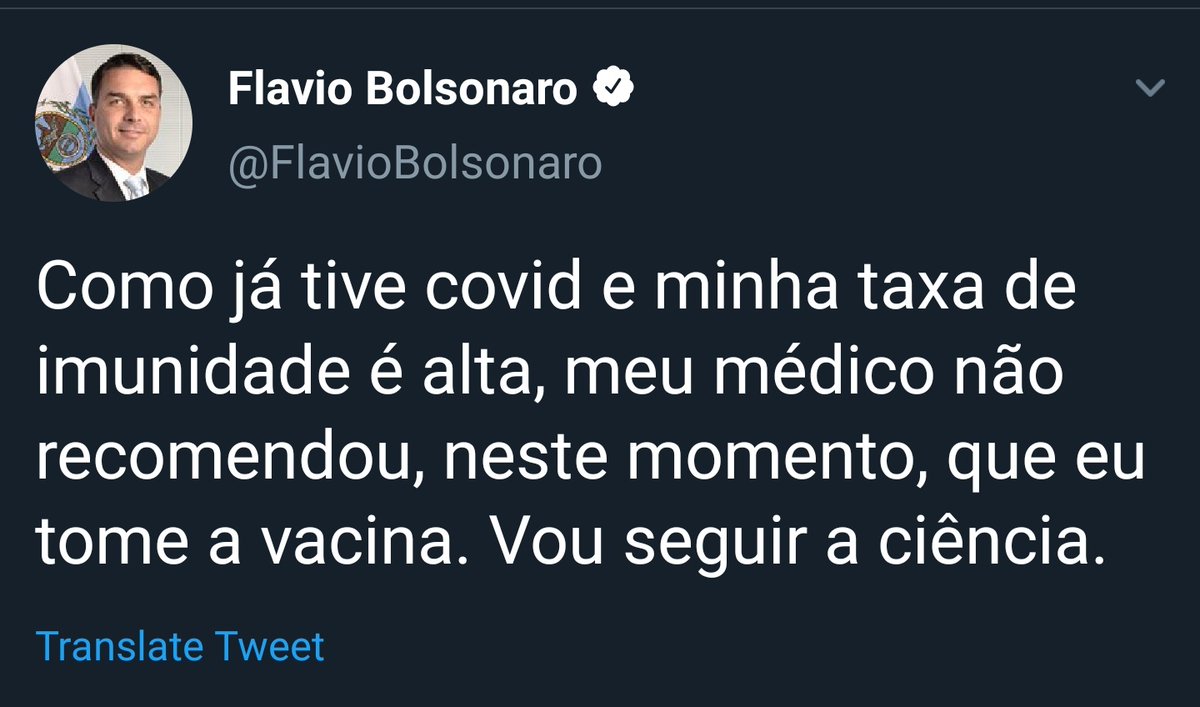 Cecillia's tweet photo. 'Vou seguir a ciência" 👍🏾🇧🇷 https://t.co/UAeQSKvYA2