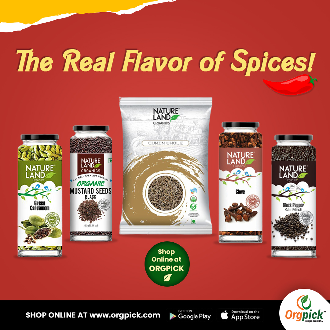 Explore a wide range of organic spices by Natureland Organics brand. Visit & shop now: ow.ly/PzE650DcdkK

#organicspices #spiceswhole #spices #naturalspices #naturelandorganics #pune #spicesandmasala #organicfood #orgpick