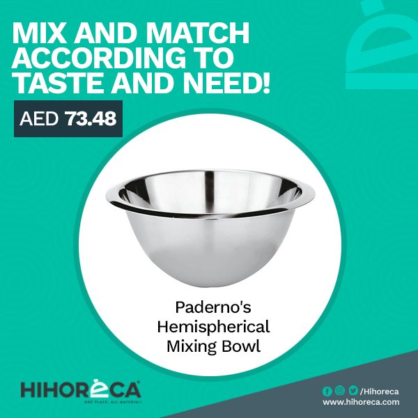 hihoreca's tweet photo. Mix and match according to taste and need of your business/ restaurant with Paderno's Hemispherical Mixing Bowl, @hihoreca,  https://t.co/Ny1YLjWBLh 

#paderno #mixingbowl #kitchentools #foodservice #foodserviceindustry #restaurantequipment #uae #mydubai #hihoreca https://t.co/G8ZmUYX9ne