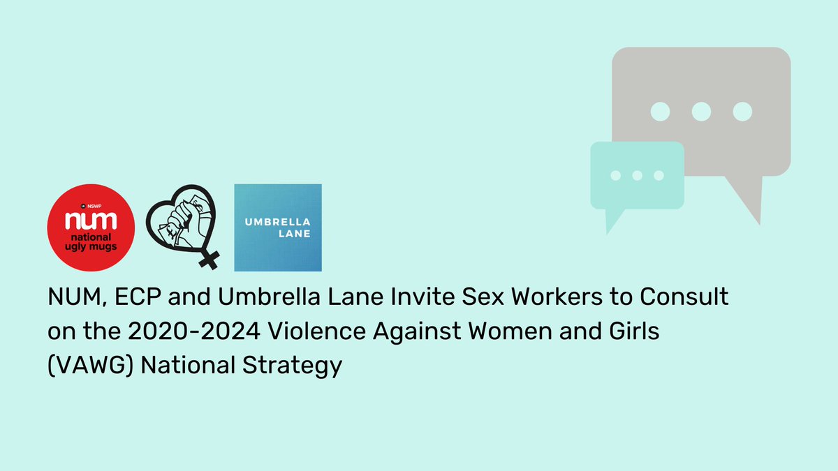 National Ugly Mugs (@nationaluglymug) on Twitter photo NUM are working with <a href="/ProstitutesColl/">English Collective of Prostitutes ♀️ 🏳️⚧️</a> and @UmbrellaLane to ensure sex worker voices are included in the Home Office VAWG strategy. If you are a sex worker in the UK, we'd like to hear your views!
Click here for more info: uglymugs.org/um/sex-workers… NUM are working with <a href="/ProstitutesColl/">English Collective of Prostitutes ♀️ 🏳️⚧️</a> and @UmbrellaLane to ensure sex worker voices are included in the Home Office VAWG strategy. If you are a sex worker in the UK, we'd like to hear your views!
Click here for more info: uglymugs.org/um/sex-workers…