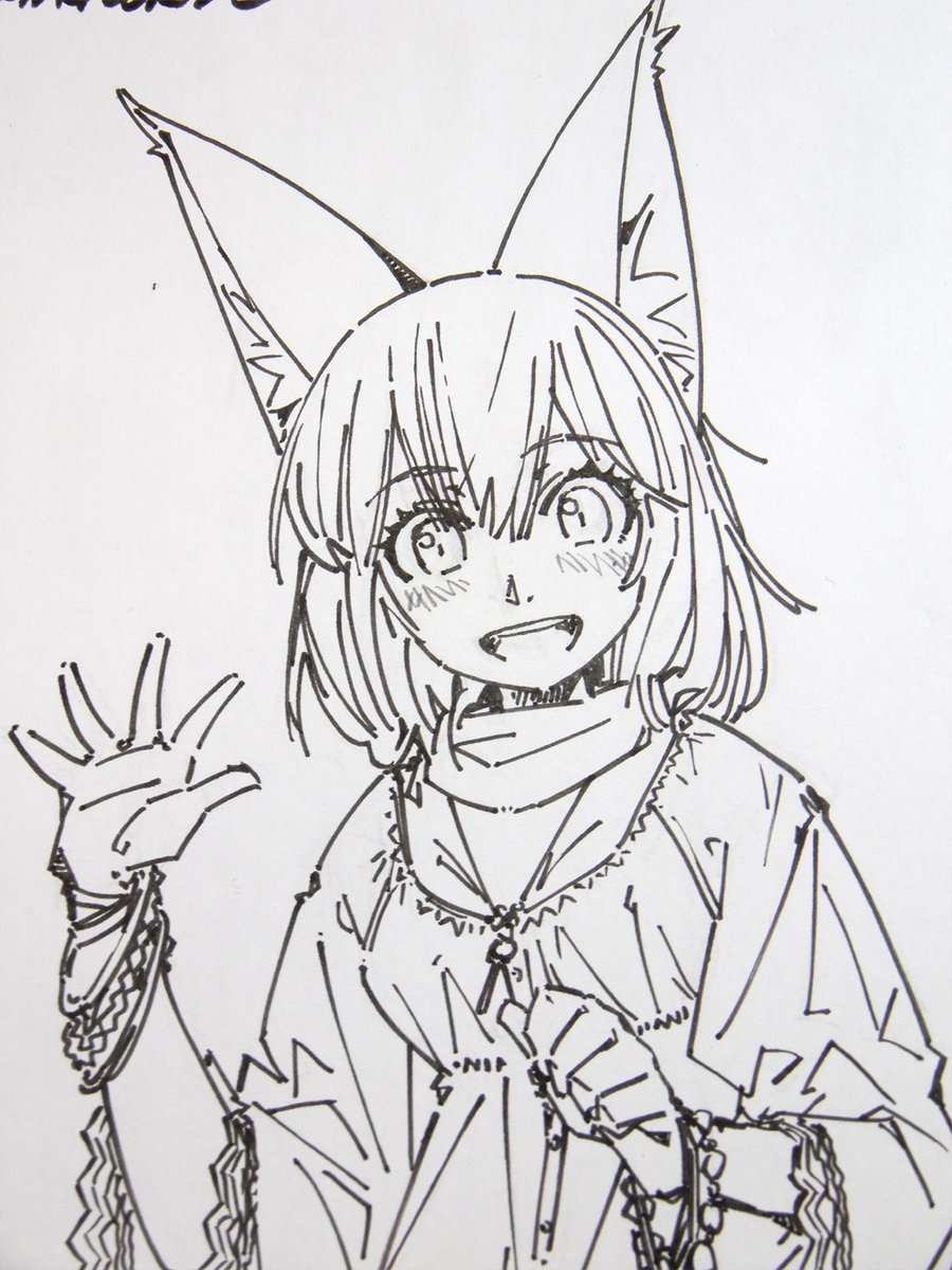 これはもう上げたけどキャラの線画とラフ。 