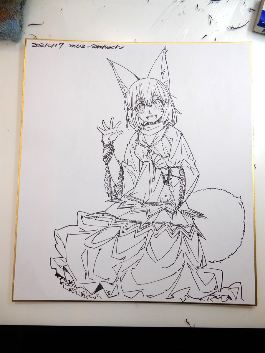 これはもう上げたけどキャラの線画とラフ。 