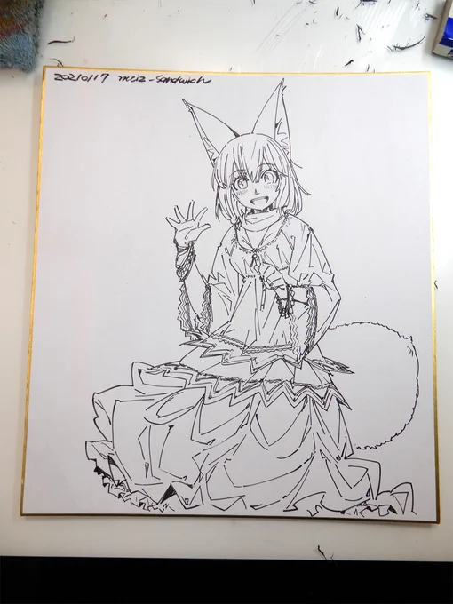 これはもう上げたけどキャラの線画とラフ。 
