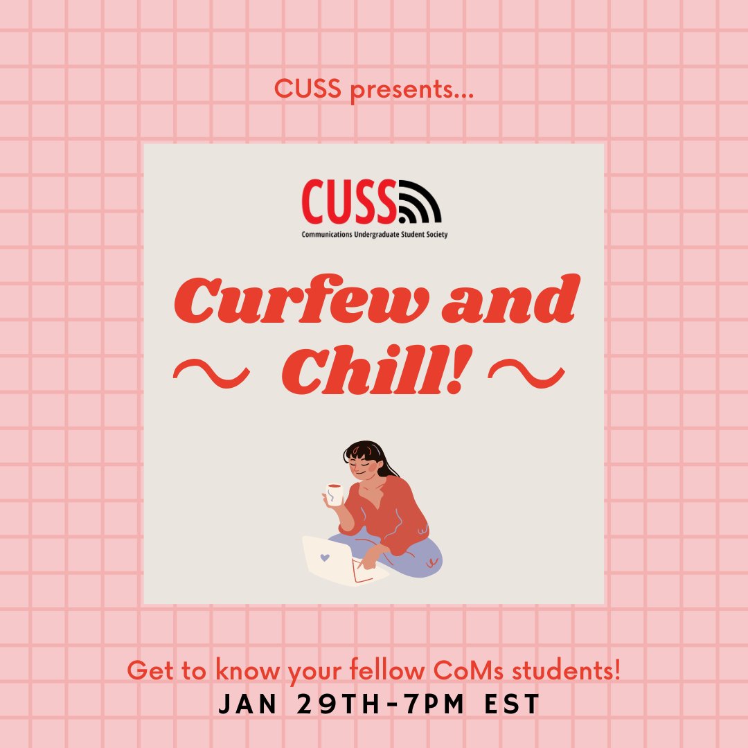 Hey everyone! 

CUSS is hosting a super fun virtual mingling event on January 29th at 7pm. Swing by and take advantage of this fantastic opportunity to chat with like minded CoMs students!

Sign up here:
forms.gle/tdXeWDsaDcfQSZ…