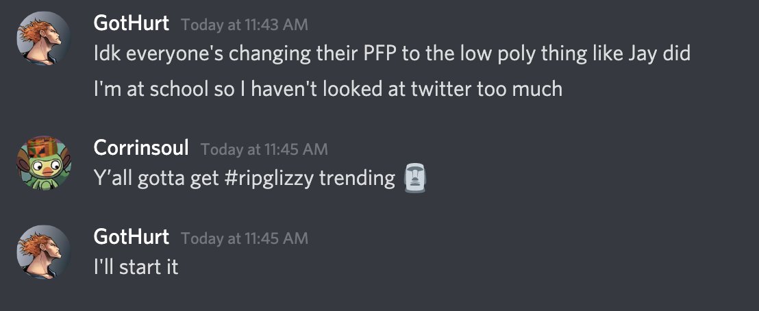 CraneGothurt's tweet photo. Orders from our fallen leader, get #RIPGlizzy trending https://t.co/X7TtMnvgdO