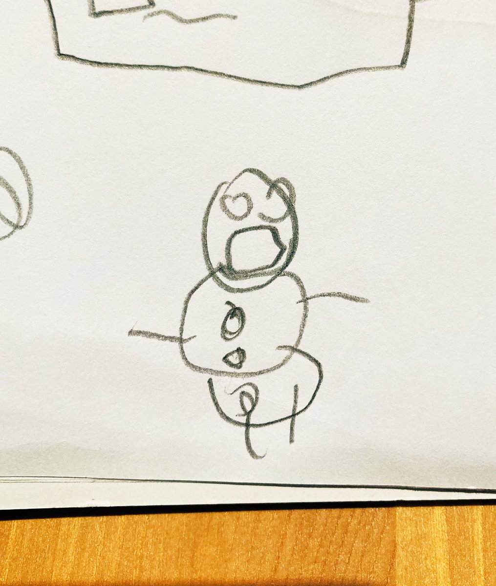 My 5 year old drew a super relatable snowman