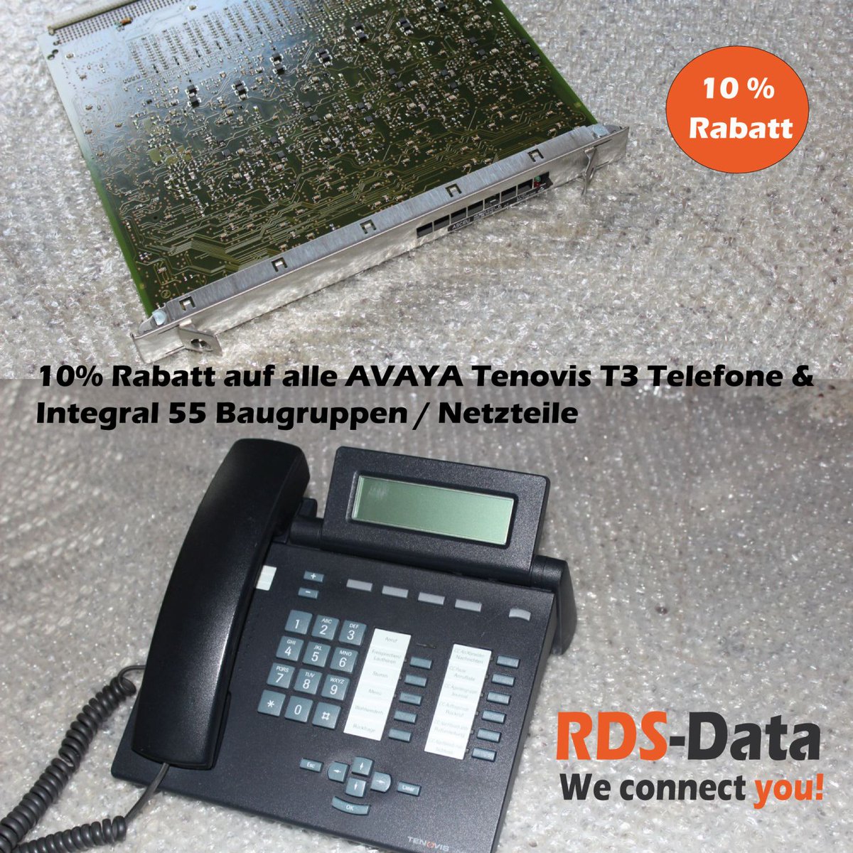 Rabattwochen bei RDS-Data! 👍👍👍
In unserem Onlineshop bekommt Ihr auf alle AVAYA Tenovis T3 Systemtelefone und Integral 55 Baugruppen bis zum Monatsende 10% Rabatt.
shop.itk-direkt.de
#Avaya  #tenovis  #Refurbished  #telefon  #voip  #hardware #rdsdata #oererkenschwick