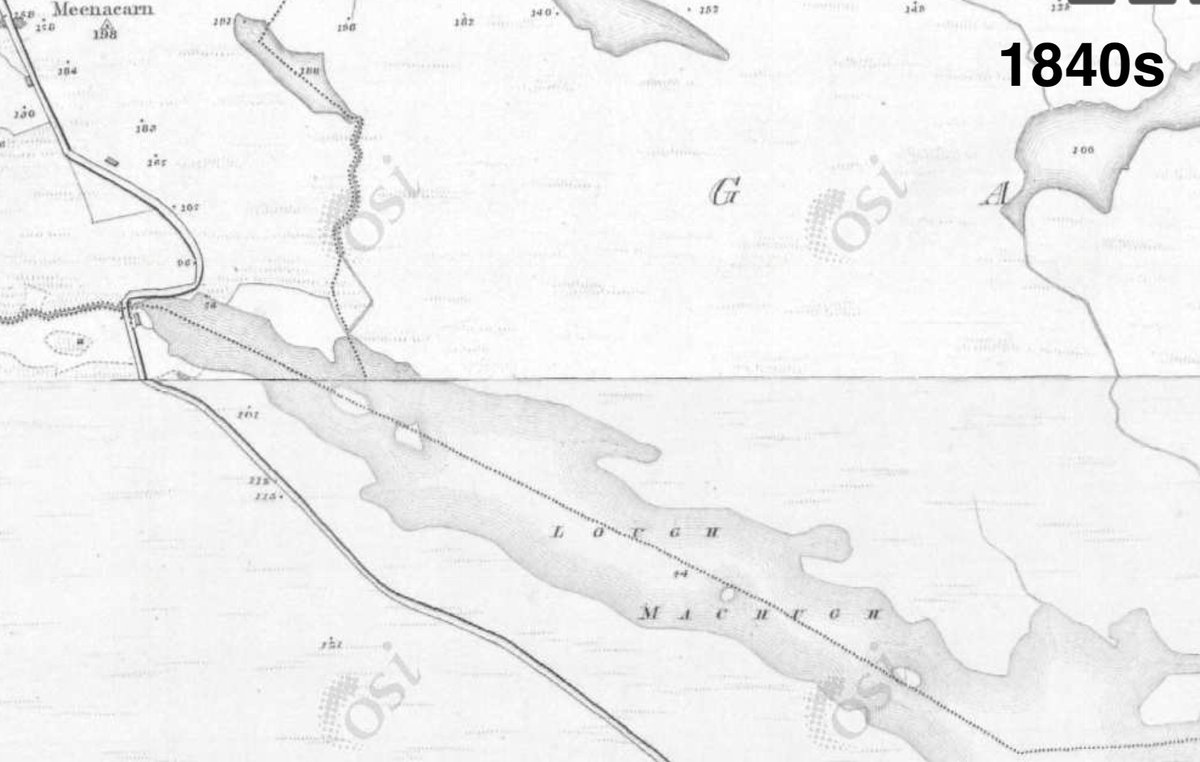 How old is this bit of woodland? In the 1840s map no woodland is marked, most of the area is enclosed by a wall. By the 1900s islands and a sliver of the North lakeshore are marked as 'brushwood', and by the 2010s the trees seem to have overtaken the old 19th century farm (4/5)