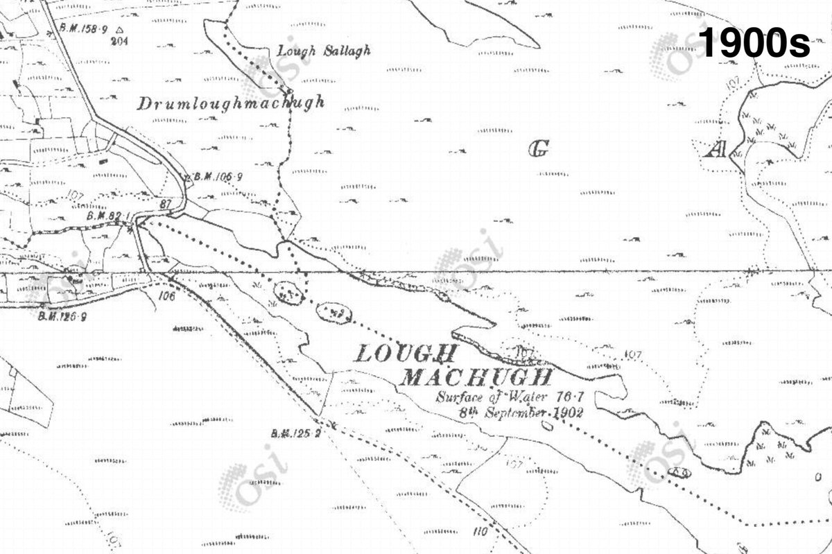 How old is this bit of woodland? In the 1840s map no woodland is marked, most of the area is enclosed by a wall. By the 1900s islands and a sliver of the North lakeshore are marked as 'brushwood', and by the 2010s the trees seem to have overtaken the old 19th century farm (4/5)