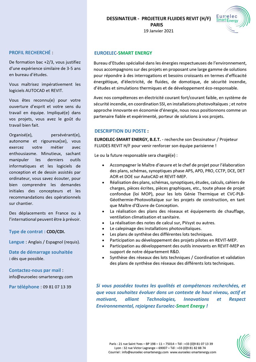 Euroelec's tweet image. New Job Offer #revit #fluides #dessinateur #projeteur  

euroelec-smartenergy.com/fr/offres-demp…
