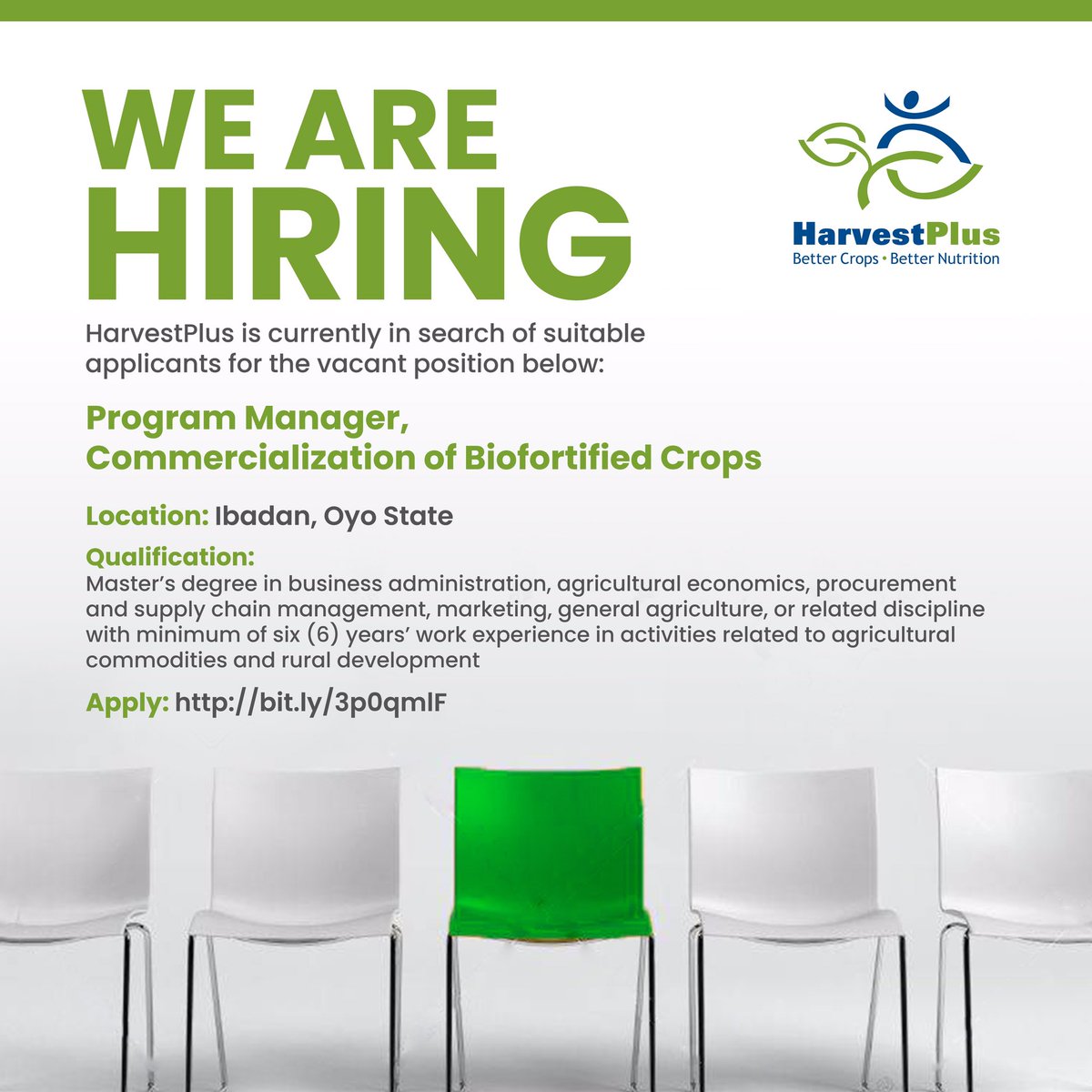 HarvestPlus Nigeria on Twitter "WE ARE HIRING! iita_cgiar on behalf
