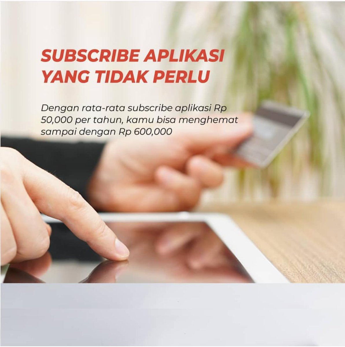 BprSaga's tweet photo. Dengan mengurangi biaya subscribe applikasi yang kurang perlu, coba hitung berapa penghematan kamu dalam 1 tahun.. https://t.co/mCiUiWjDVL