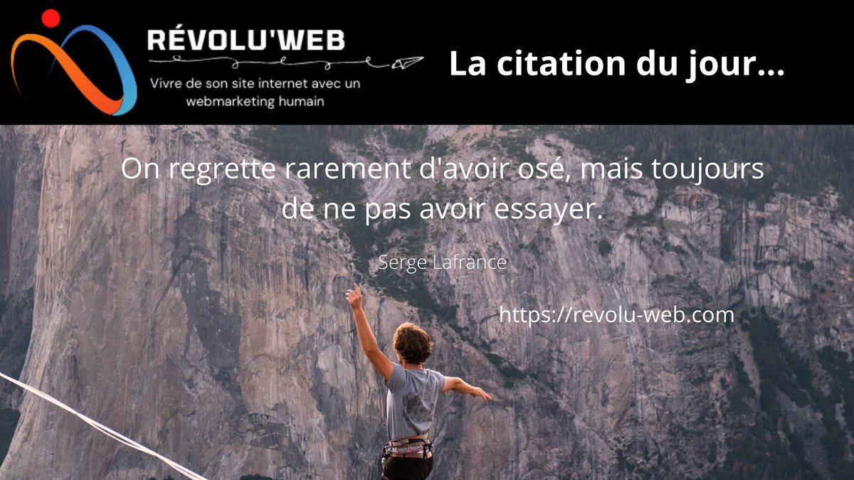 waytoawesomenes's tweet photo. RT @WebRevolu: ✅ Vous êtes vous déjà dit "Ah ! Si j'avais su" ? Je pense qu'il vaut mieux tenter les choses même si c'est un échec ... Au moins, c'est sans regret :D
#trafic #prospects #clients #formationenligne #automatisationmarketing #webmarketin… https://t.co/9DixvR5XxK