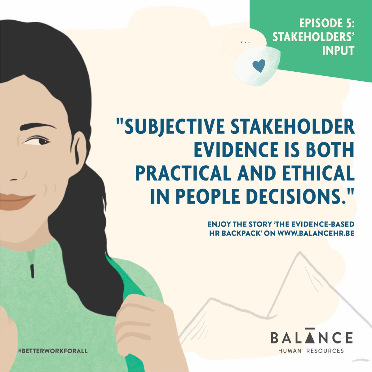 ⛰️ Is #EvidenceBasedHR all about objective info and data? No, subjective evidence can also add value. Discover how stakeholders’ input can actually improve people mgmt in your company. 

Read the new story about HR Manager Evi here! 🙋‍♀️ bit.ly/38WPHY6

#betterworkforall