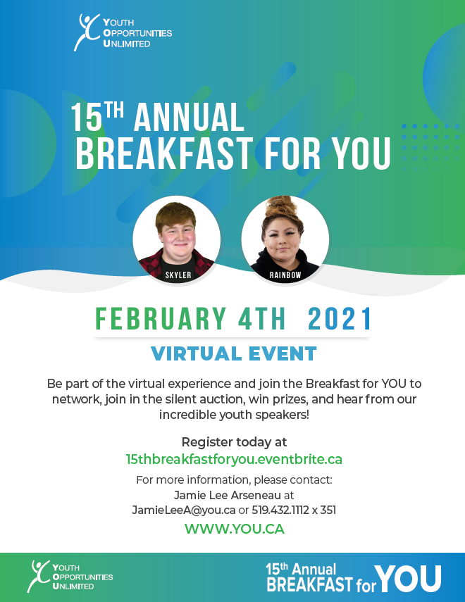 YOU_London's tweet photo. ✨CONTEST ALERT! ✨

We want you and your loved ones to join us for the 15th Annual #BreakfastforYOU, happening in just 15 days! 🎉

So we are giving away a Group of 4 Virtual Tickets! 🎟️

Full contest details on our FB page:  https://t.co/3WHW08SWDN https://t.co/LFJPwNiHLs
