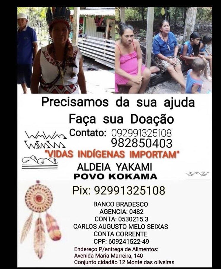 Lunytota's tweet image. ALDEIA YAKAMI DO POVO KOKAMA PRECISA DE AJUDA!

DOA E COMPARTILHA! 

SEU ENGAJAMENTO PODE SALVAR VIDAS!

#nortepelonorte #SOSAMAZONAS #SOSAM