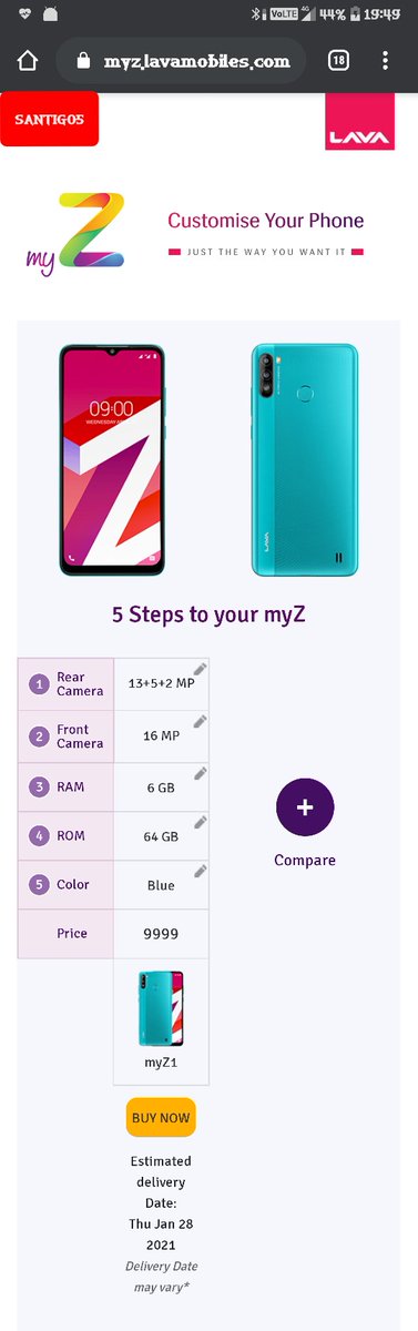 13Battlegrounds's tweet photo. @LavaMobile Here is my creation using best combinations of myZ on
https://t.co/UJDXoce4u3
☞ myZ1 📲
Rear camera : 13+5+2 MP
Front camera : 16 Mp
RAM : 6GB
ROM : 64GB
COLOUR : BLUE
PRICE ₹. 9999 /-
#BuildYourMyZ
@LavaMobile
Join ヽ(◕o◕)ノ. @Priyank42991240 @iMRobii @pankajsingh630 https://t.co/SvbtNNTXJq