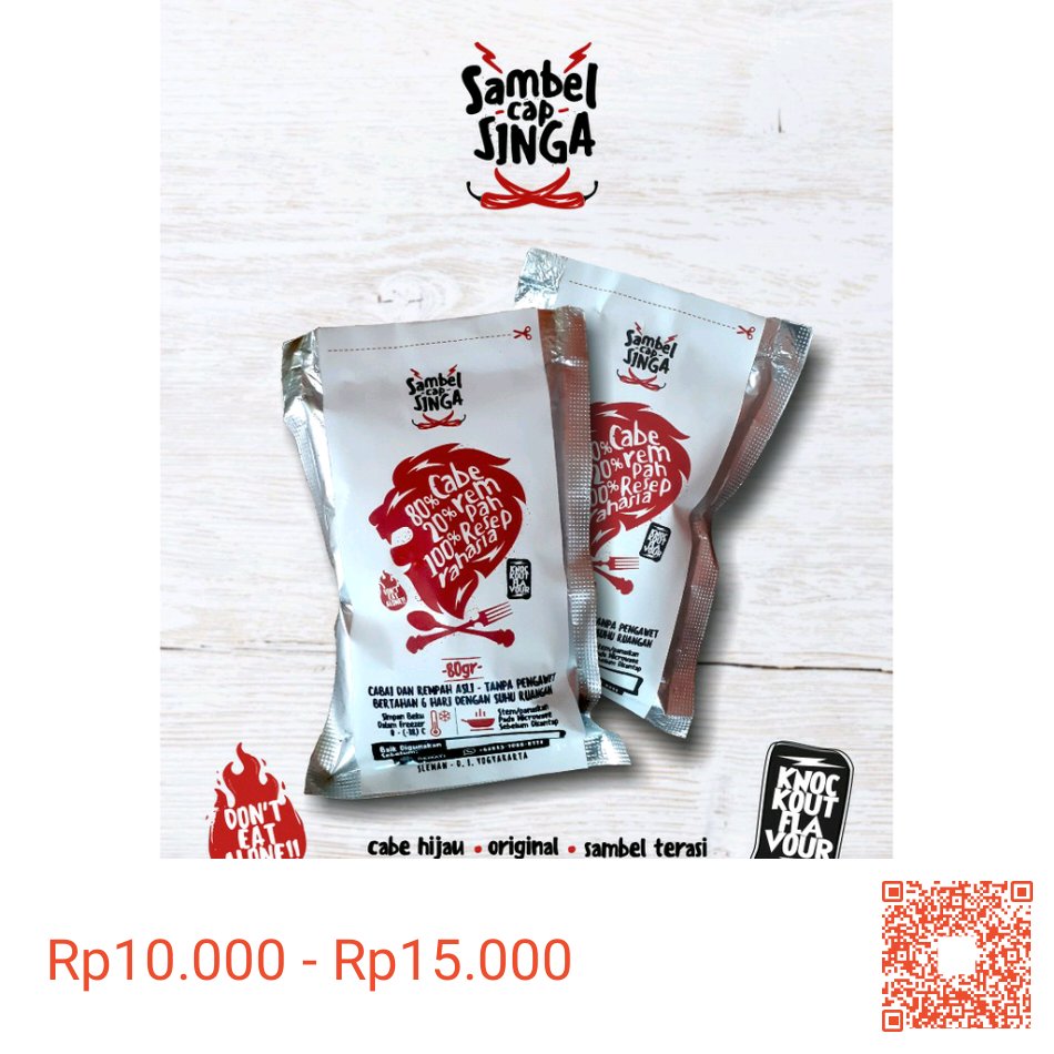 robotjeruk's tweet image. Ini meriyaah!! --&amp;gt; SAMBEL CAP SINGA 6 VARIAN 80 GR / SIAP MAKAN TANPA PENGAWET hanya Rp10.000 - Rp15.000  shopee.co.id/product/801410… #ShopeeID
