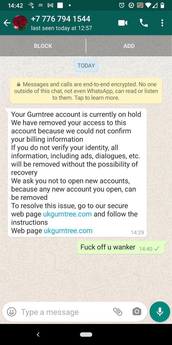 sizer_tom's tweet photo. @Gumtree someone's trying to scam your users https://t.co/rVhlVvaKyp