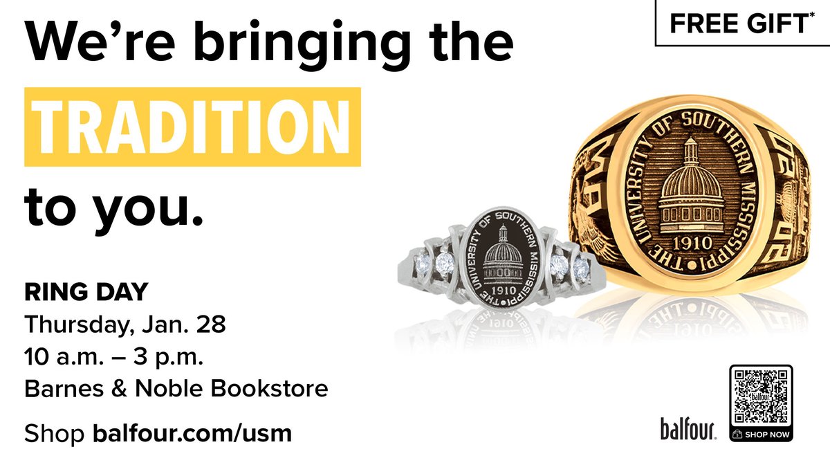 We’re bringing the Tradition to you! Ring Day is Thursday, Jan. 28 from 10 a.m. – 3 p.m. at Barnes &amp; Noble! And you'll get a free Kendra Scott gift when you place your ring order! 💍