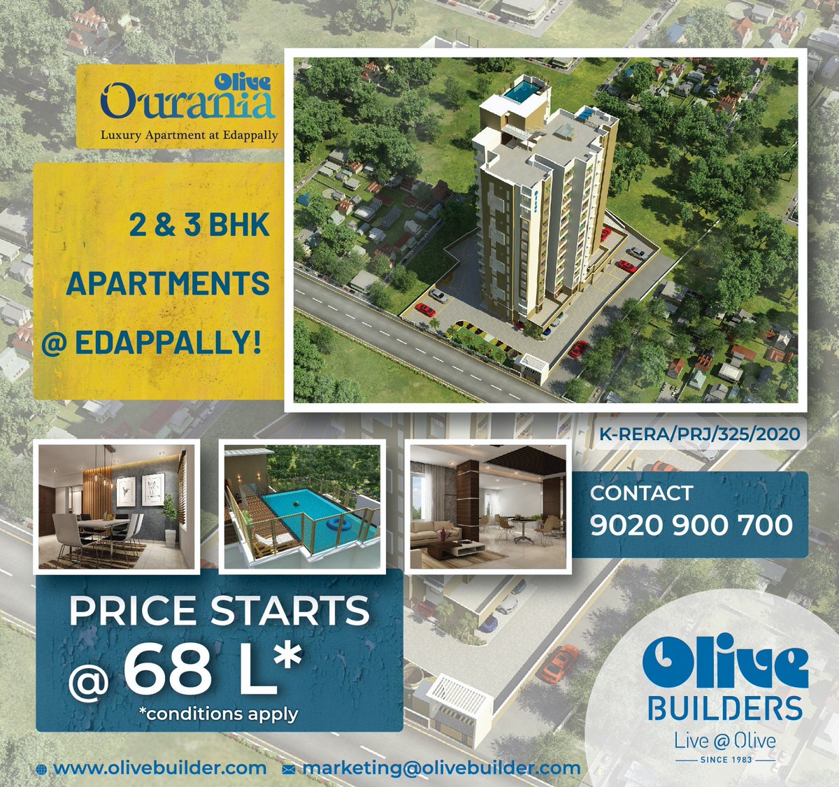 MktgOlive's tweet photo. Situated near to Lulu Mall, Edappaly, Olive Ourania offers gorgeous apartments equipped with world-class amenities and breathtakingly spacious infrastructure. Starting from 68 Lakhs*.
#olivebuildersanddevelopers #since1983 #apartmentsinedappally #kochi #buildersinkerala #NewHome https://t.co/75U9BGm9cn