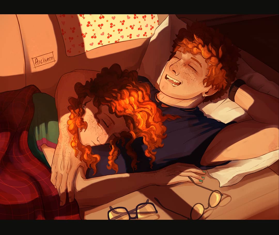 Alcihem's tweet photo. Taking a nap with your sister VS "Taking a nap" with your friends.

#originalcharacters #myocs #ocs https://t.co/EFYljj257N