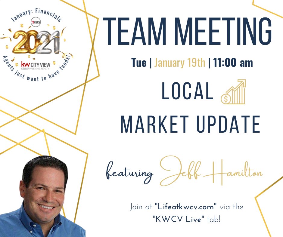 KW_cityview's tweet image. 🚨January 18th - 22nd Week At Glance 🚨

Today we have our weekly Team Meeting call at 11am, featuring Jeff Hamilton with our Local Market Update! We then have Contracts: Addendums and Amendments with Juan Terrazas from 1 to 3pm! 

#kwcv #lifeatkwcv
