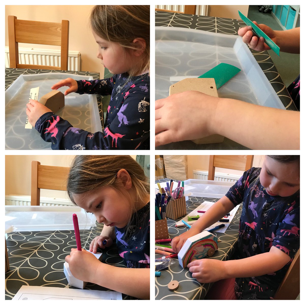 Mnthorogood's tweet photo. Taken a break from the #homeoffice to do some #homeschooling thanks to @heppdtβs DT kit in a box. Excellent fun #planning, #designing and then #making the chosen design @SpringvalePS #mydayengineering #stem https://t.co/rf812GhMRM