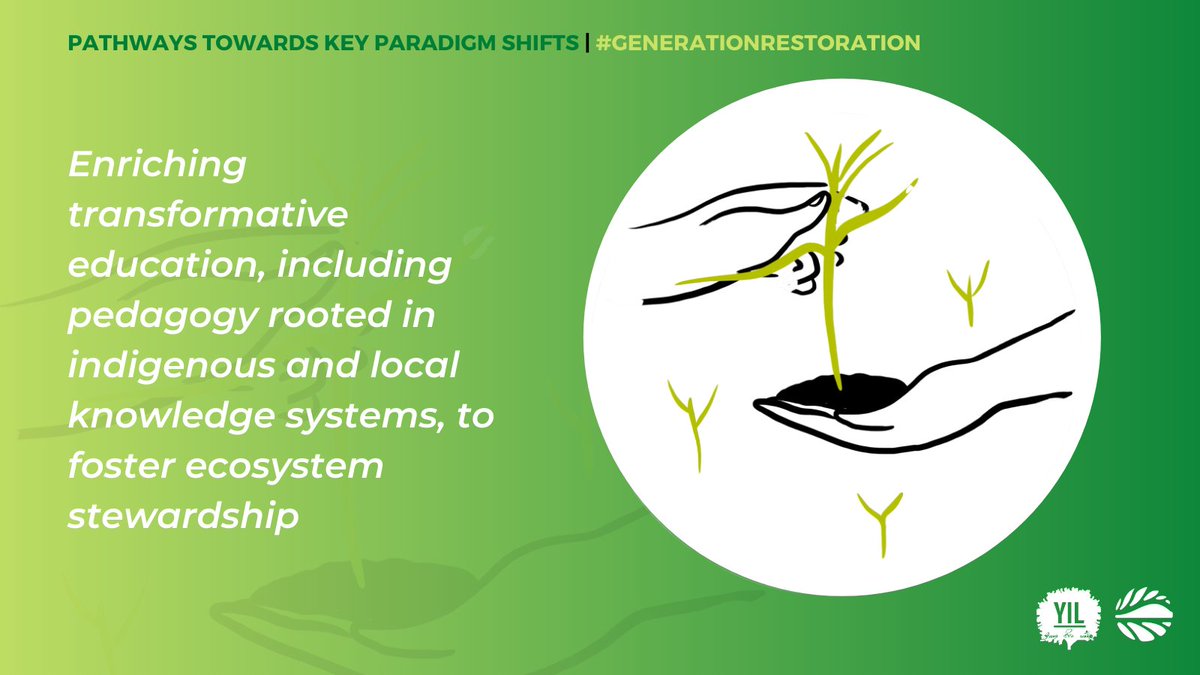 Farmers, Indigenous peoples and locals communities, women and youth are agents of change, and all education systems must acknowledge their roles as #biodiversity knowledge holders.

Learn more: bit.ly/2XvQqJC
#GenerationRestoration