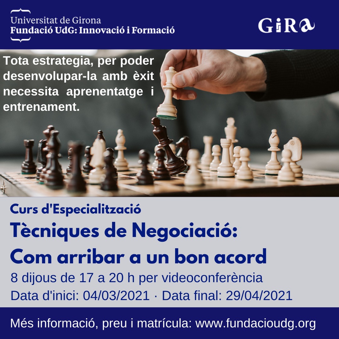 GIRaADR's tweet photo. Tota estratègia, per poder desenvolupar-la amb èxit necessita aprenentatge i entrenament.
Si vols aprendre a definir la teva millor estratègia en les teves negociacions, matricula't!
#negociació #bonsresultats #coneixement #estratègia #cursvirtual https://t.co/n942jACo0H