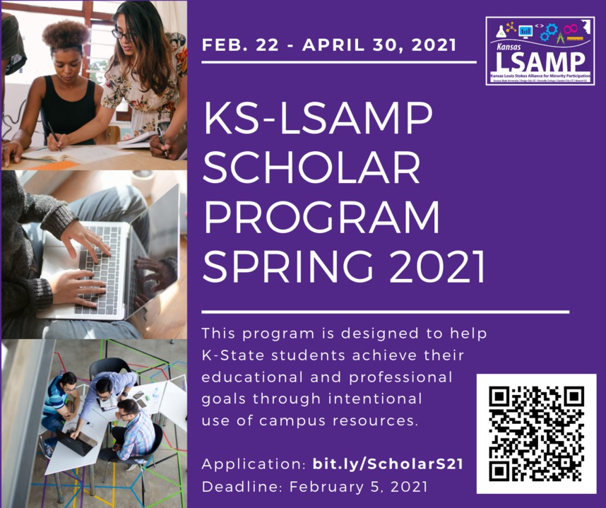 LSAMP Kansas (@kstatelsamp) on Twitter photo We are excited to invite K-State undergraduate students to apply for the KS-LSAMP Scholar program! The program is designed to help students achieve their educational and professional goals. For more information, please contact lsamp@ksu.edu. We are excited to invite K-State undergraduate students to apply for the KS-LSAMP Scholar program! The program is designed to help students achieve their educational and professional goals. For more information, please contact lsamp@ksu.edu.
