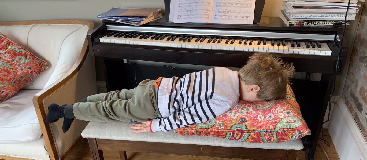 Found my 5 year old son like this after this morning’s home school. Perfectly sums up the mood of the nation....