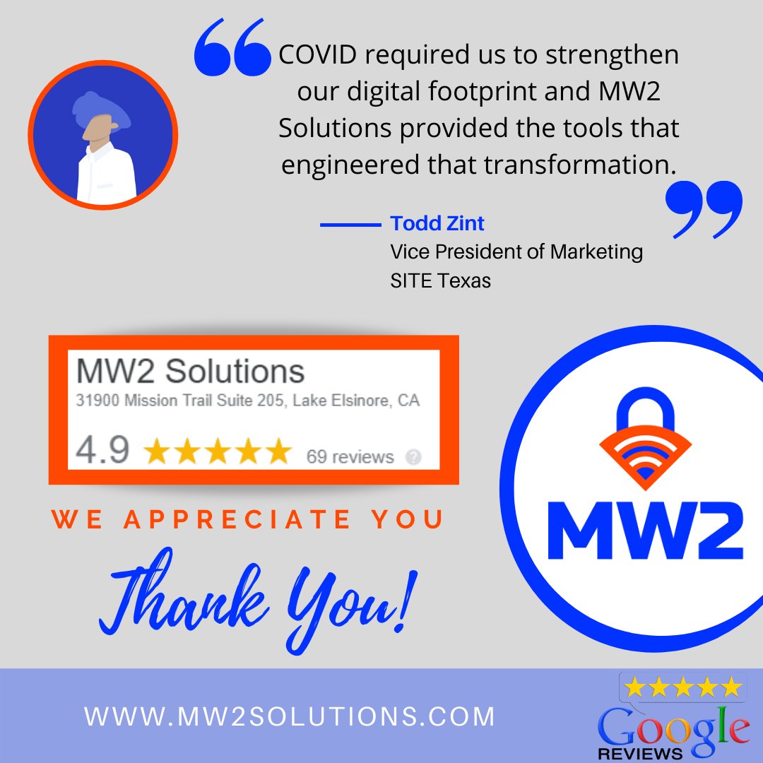 ServicesMw2's tweet image. We appreciate you and want to take the time to thank you for taking the time to tell us how we&apos;re doing. Thanks Todd and @sitetexas! We take pride in our partnership with you and look forward to a prosperous and exciting 2021! #striveforfive #reviewsmatter