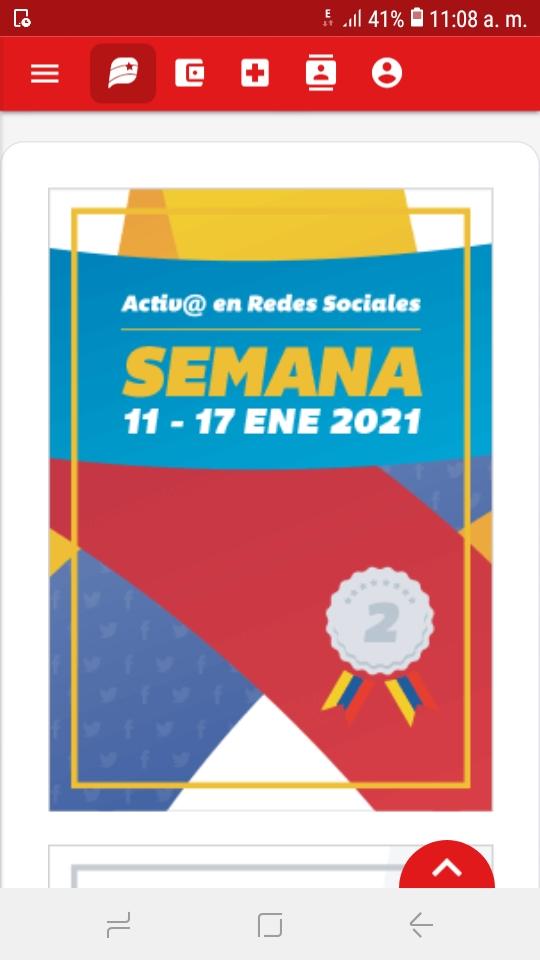Gracias a <a href="/CarnetDLaPatria/">Carnet de la patria</a> llegando los logros Activ@ en Redes Sociales 11-17 Enero 2021